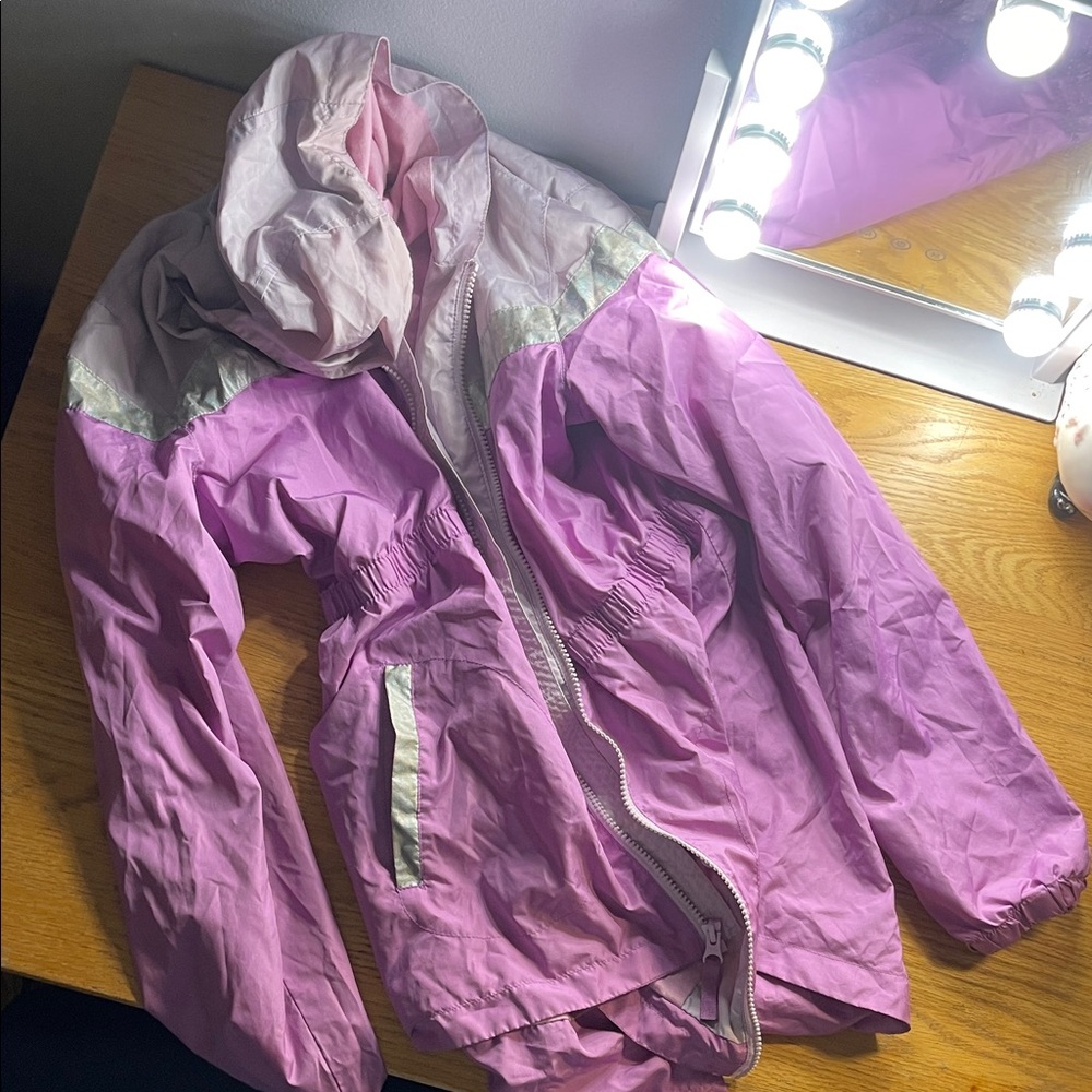 Pink Hooded Windbreaker Jacket